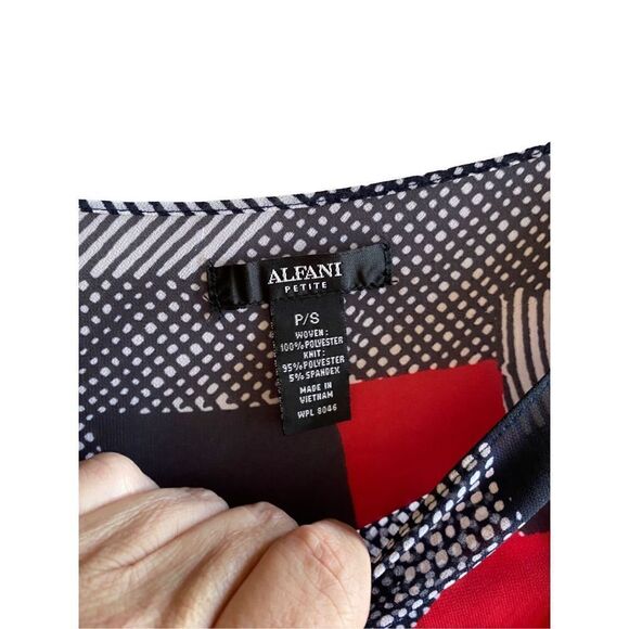 Alfini women’s built-in tank butterfly black and red sleeve top size P/S  - Picture 5 of 5